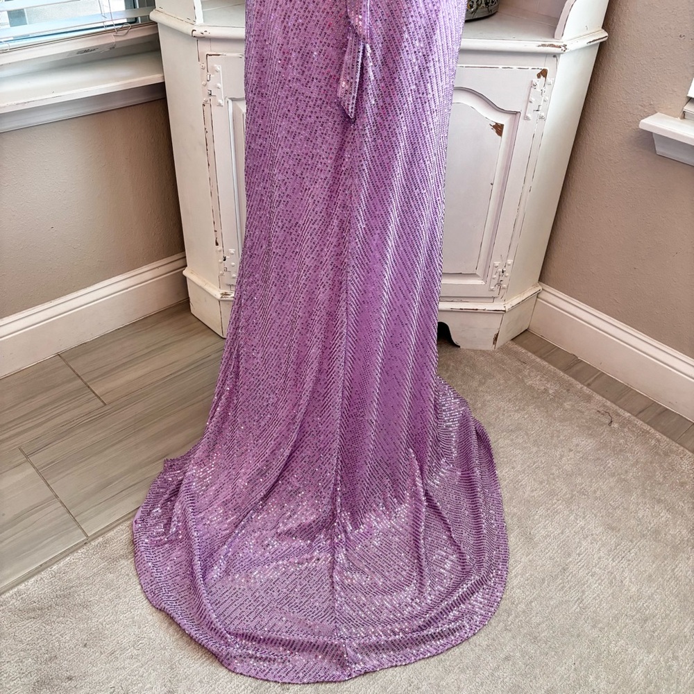 NEW Lavender Dress with Sequins Scoop Neck Sleeveless NWOT Size M/10 - Picture 7 of 10